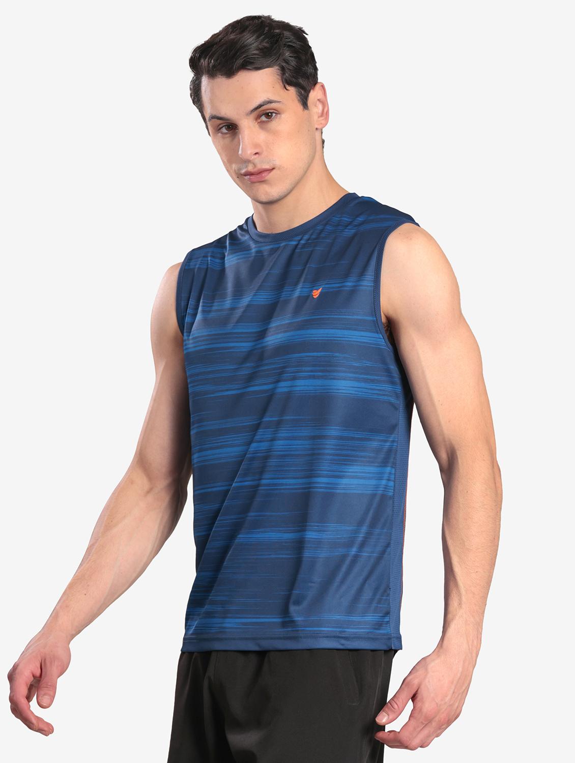 men printed sleeveless regular fit t-shirt - 22067525 - Standard Image - 2
