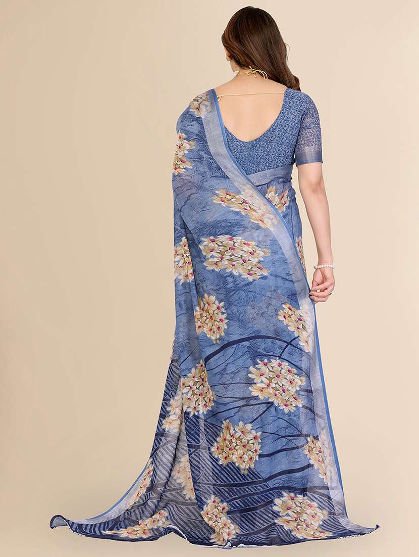 women printed casual wear saree with blouse - 22067586 -  Standard Image - 2