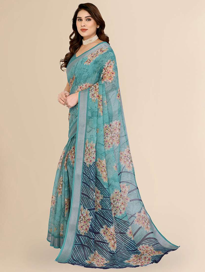 women printed casual wear saree with blouse - 22067589 -  Standard Image - 2