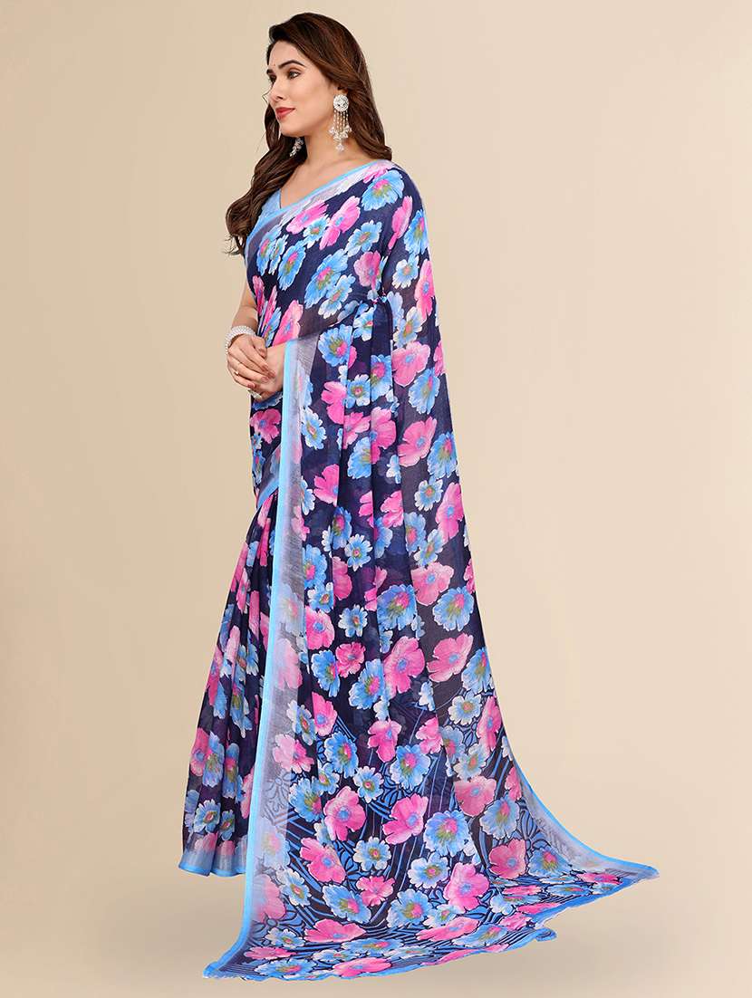 women printed casual wear saree with blouse - 22067592 - Standard Image - 2