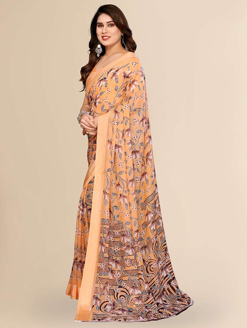 women printed casual wear saree with blouse - 22067607 -  Standard Image - 2