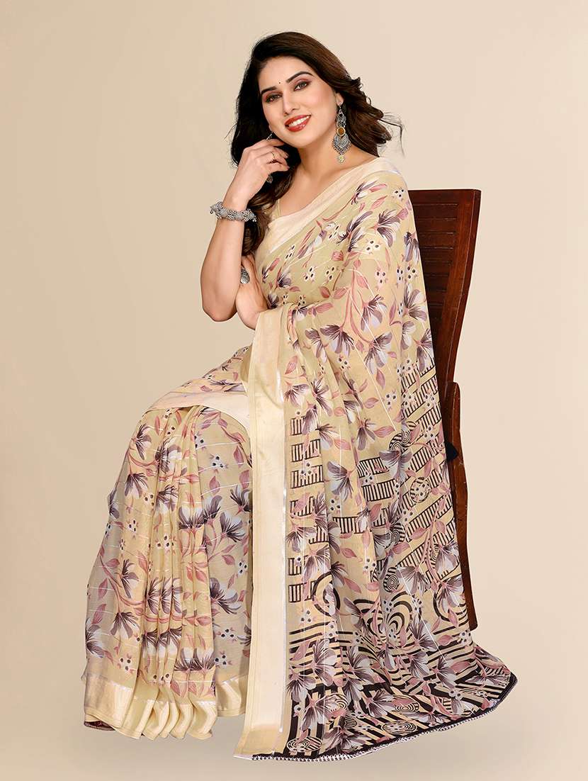 women printed casual wear saree with blouse - 22067610 -  Standard Image - 2