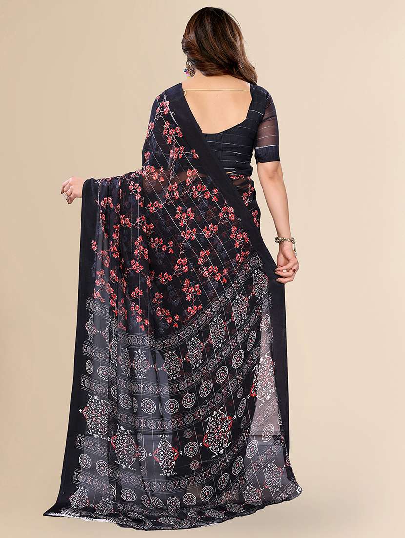 women printed casual wear saree with blouse - 22067616 - Standard Image - 2