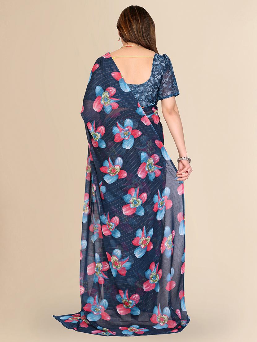 women printed casual wear saree with blouse - 22067645 - Standard Image - 2