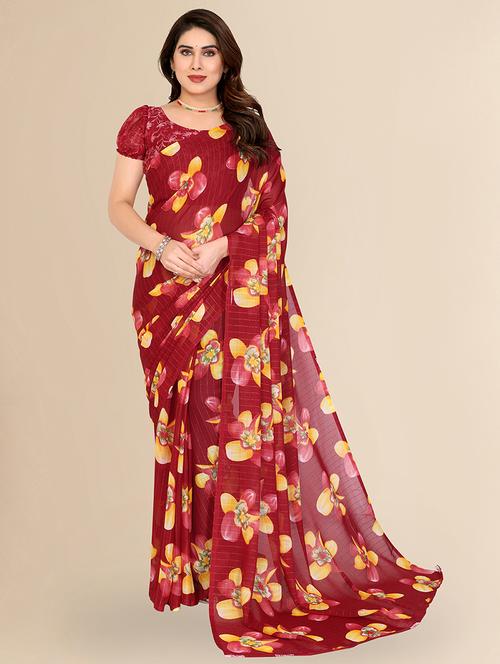 women printed casual wear saree with blouse - 22067646 - Standard Image - 0