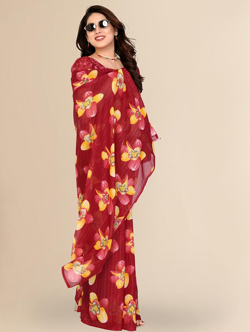 women printed casual wear saree with blouse - 22067646 - Standard Image - 2