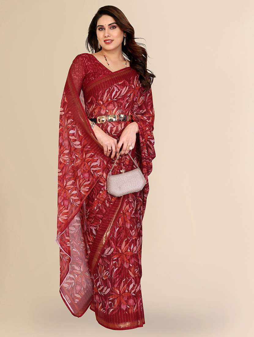 women printed casual wear saree with blouse - 22067654 -  Standard Image - 2