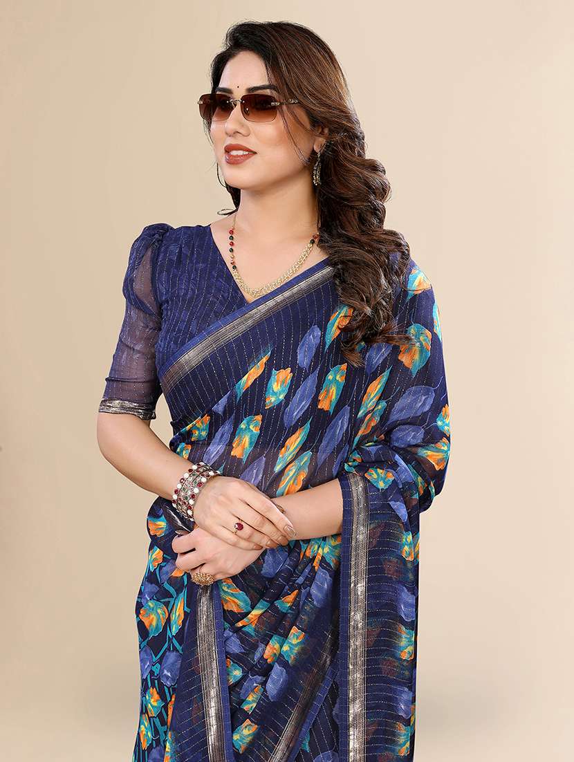 women printed casual wear saree with blouse - 22067657 - Standard Image - 2