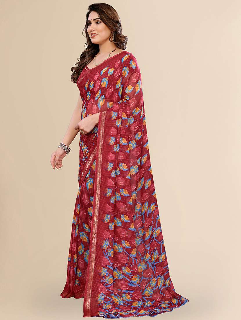 women printed casual wear saree with blouse - 22067658 - Standard Image - 2