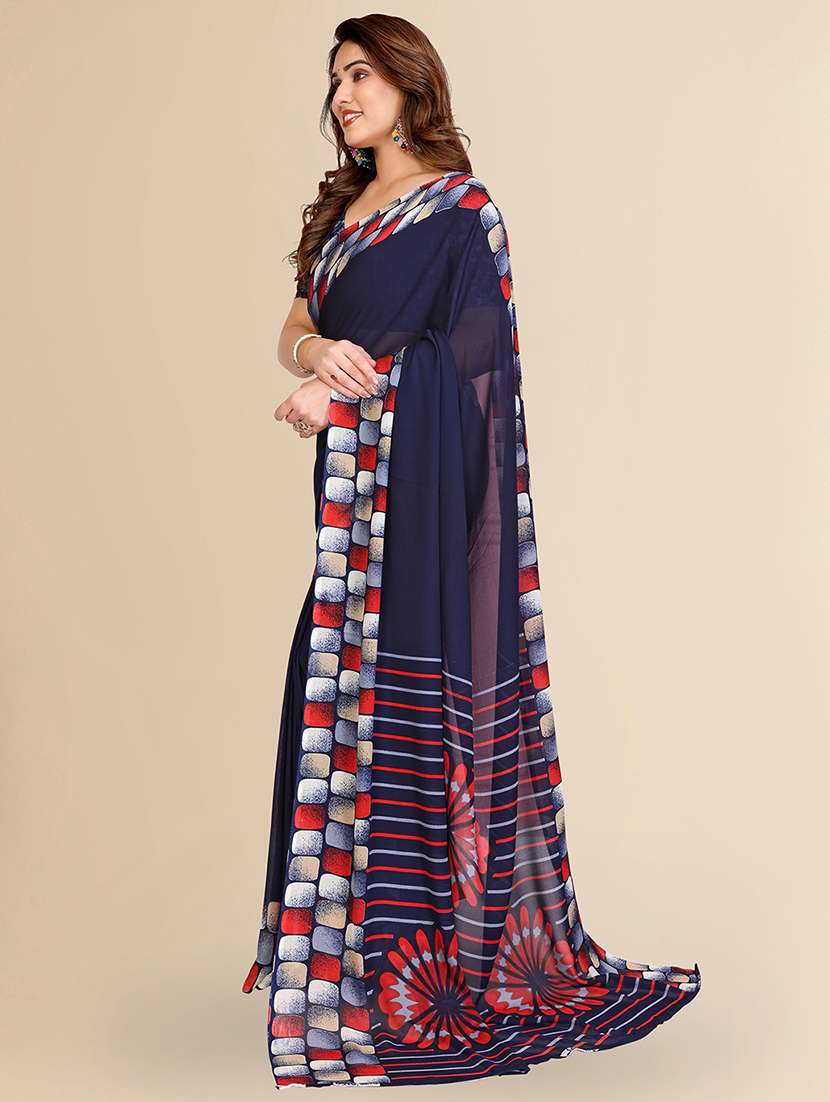 women printed casual wear saree with blouse - 22067690 -  Standard Image - 2