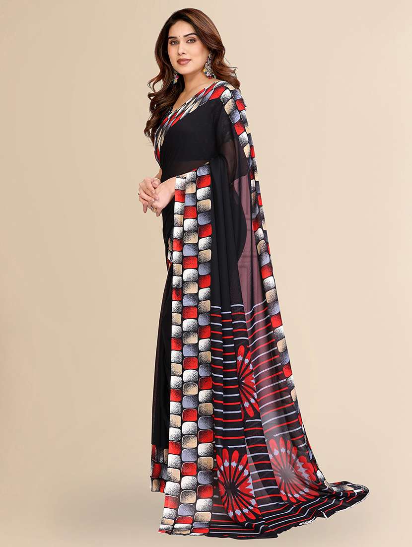women printed casual wear saree with blouse - 22067691 -  Standard Image - 2