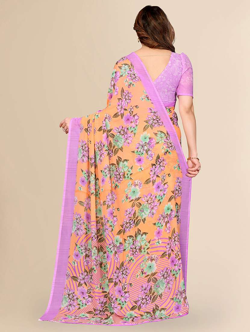 women printed casual wear saree with blouse - 22067693 -  Standard Image - 2