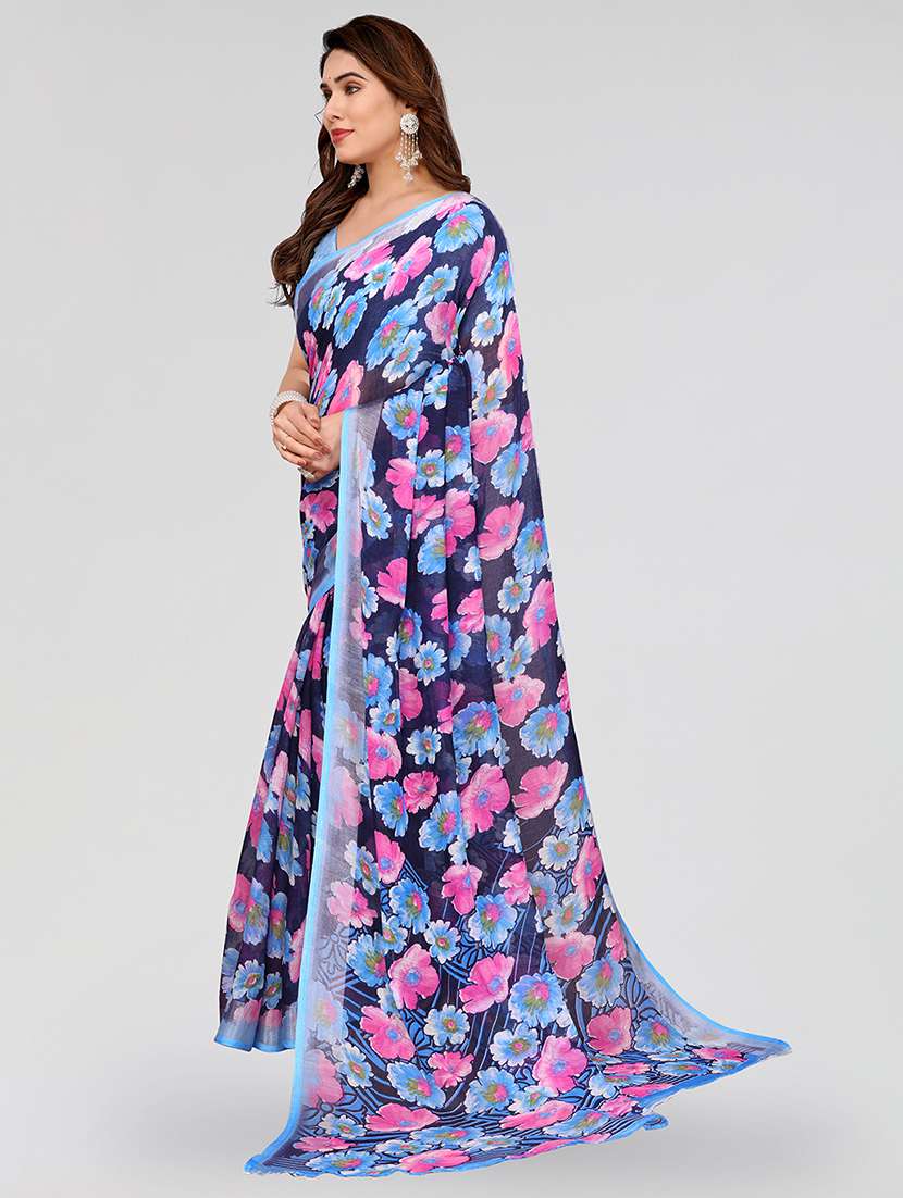 women printed casual wear saree with blouse - 22067891 -  Standard Image - 2