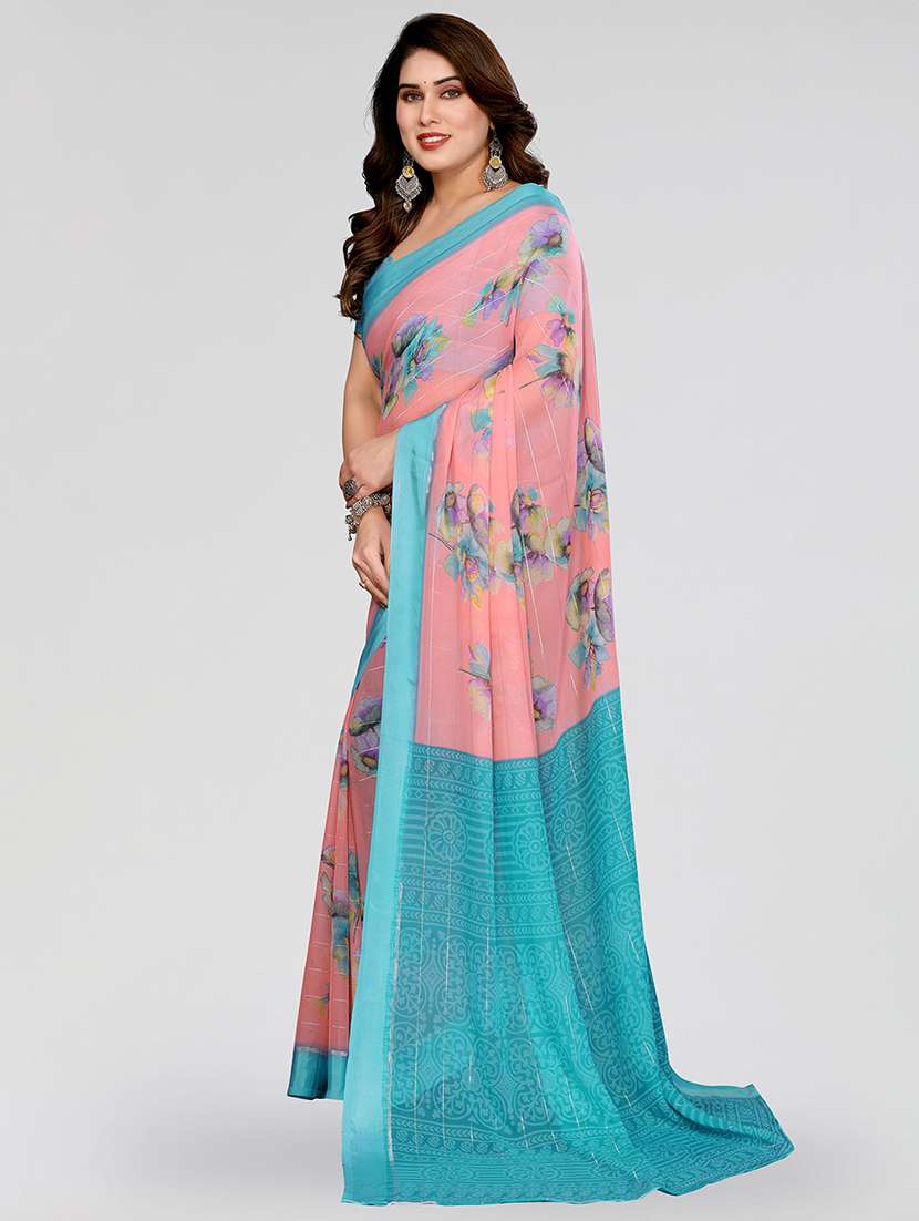 women printed casual wear saree with blouse - 22067900 -  Standard Image - 2