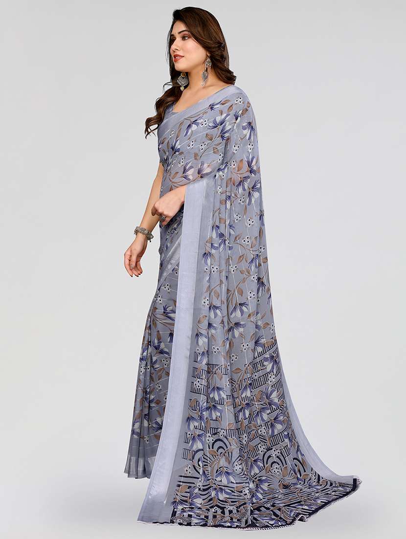 women printed casual wear saree with blouse - 22067902 -  Standard Image - 2