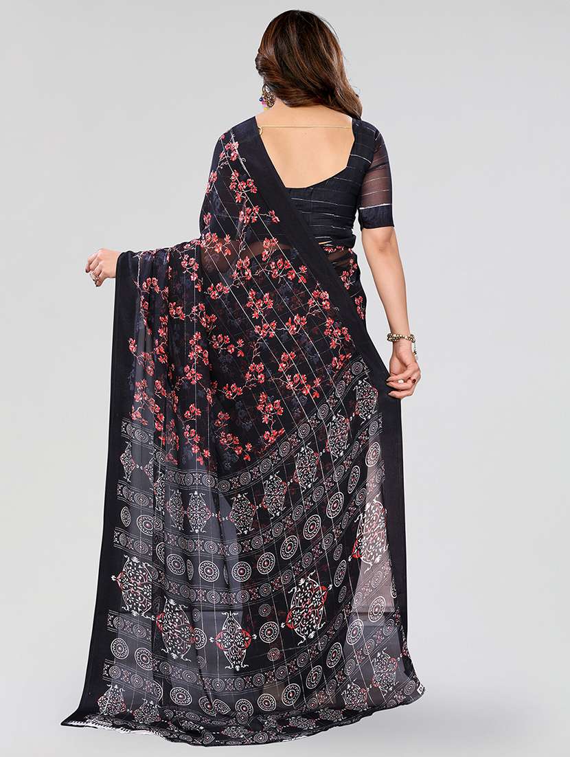 women printed casual wear saree with blouse - 22067915 -  Standard Image - 2