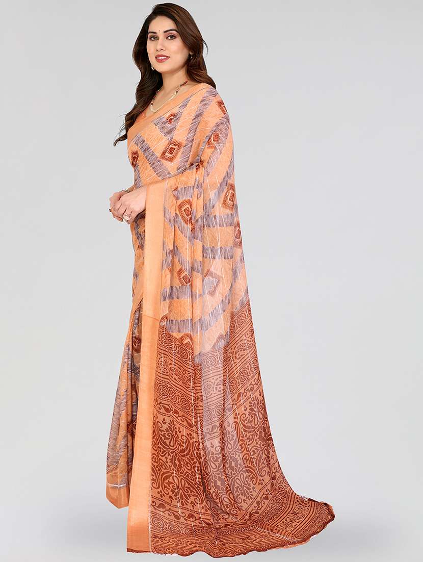 women printed casual wear saree with blouse - 22067935 -  Standard Image - 2