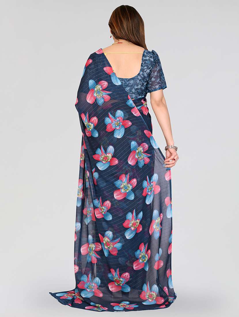 women printed casual wear saree with blouse - 22067944 -  Standard Image - 2
