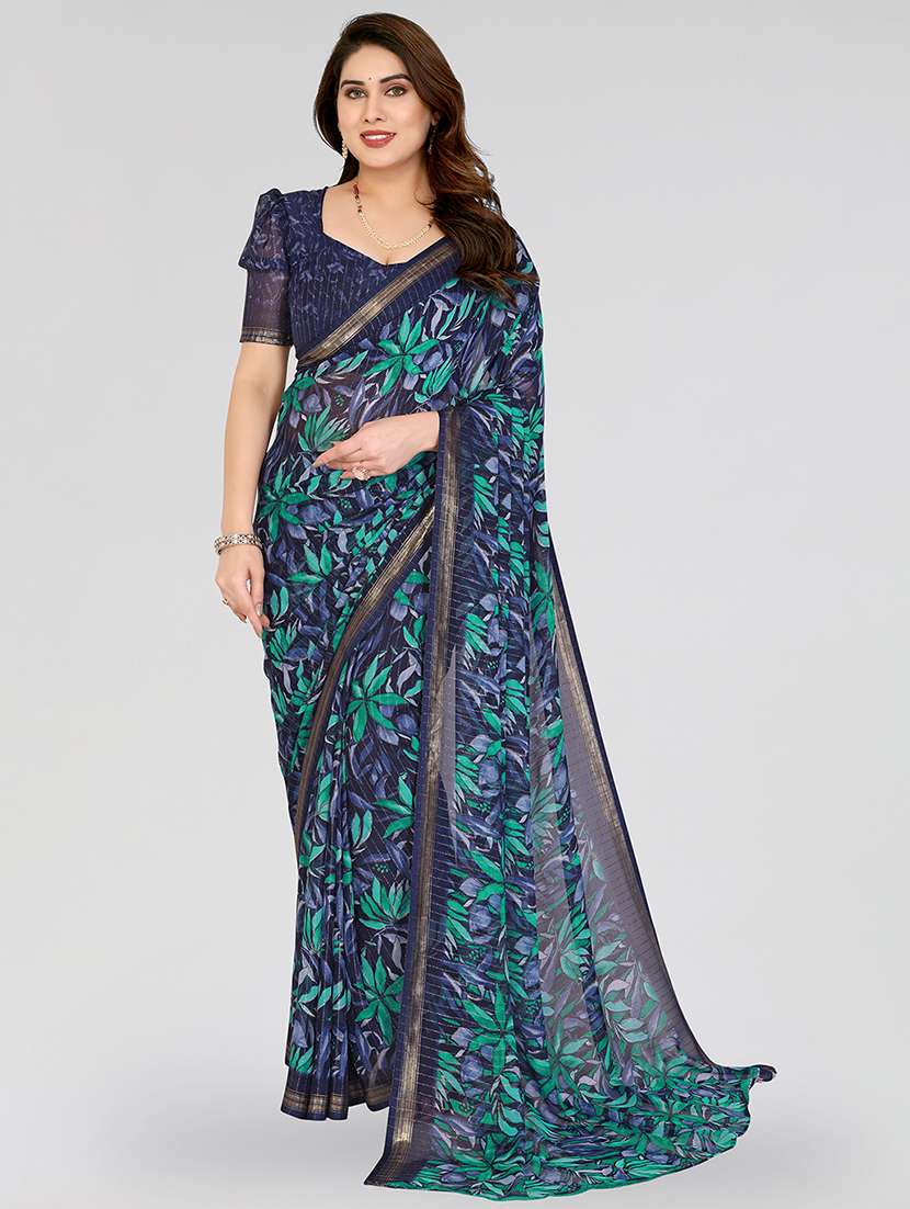 women printed casual wear saree with blouse - 22067952 -  Standard Image - 2