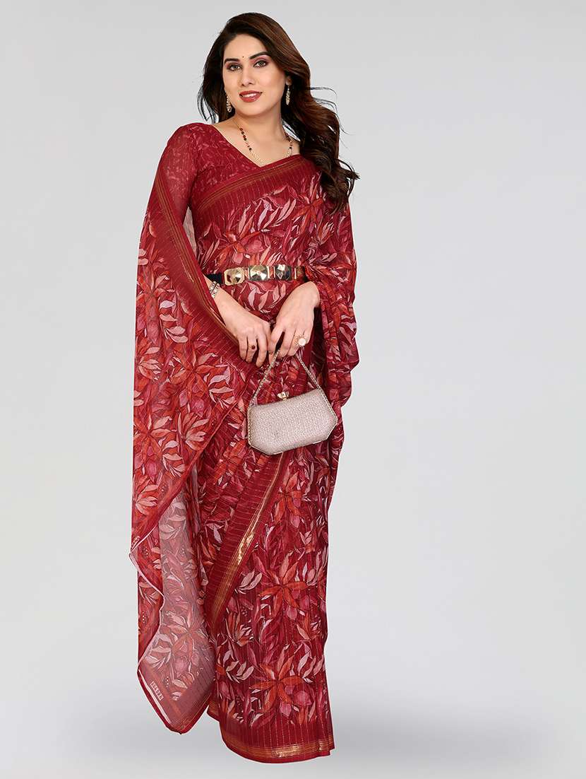 women printed casual wear saree with blouse - 22067953 -  Standard Image - 2