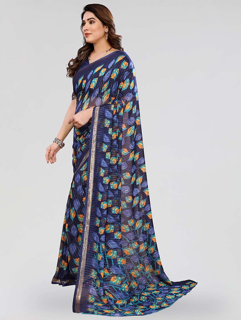 women printed casual wear saree with blouse - 22067956 -  Standard Image - 2