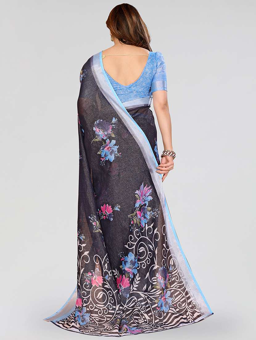 women printed casual wear saree with blouse - 22067964 -  Standard Image - 2