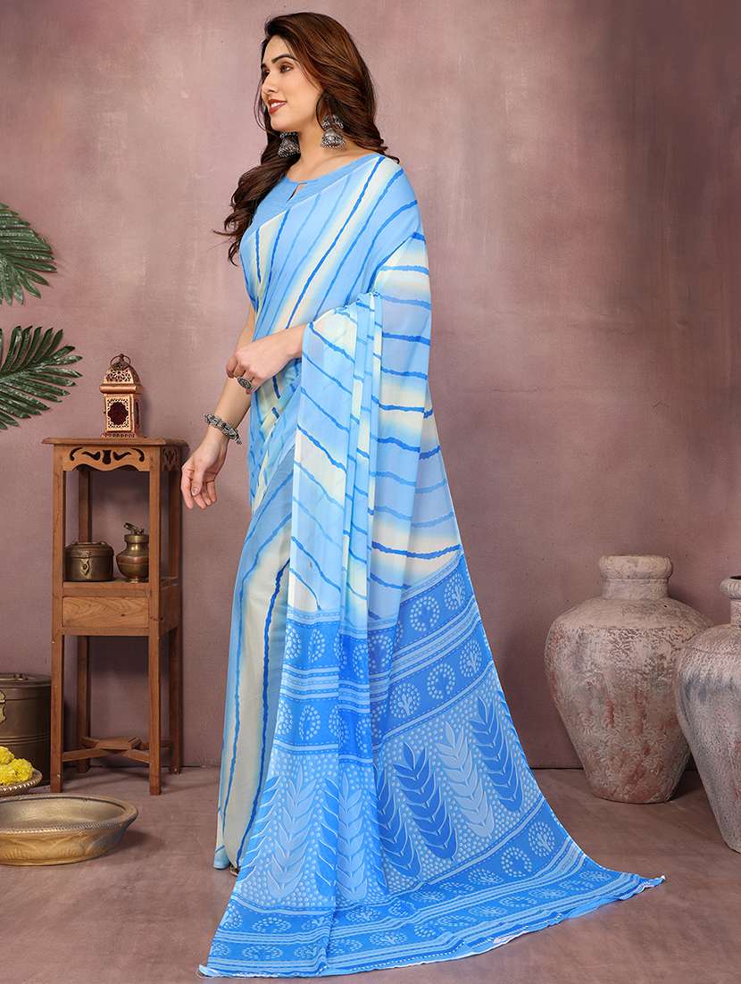 women printed casual wear saree with blouse - 22068051 -  Standard Image - 2