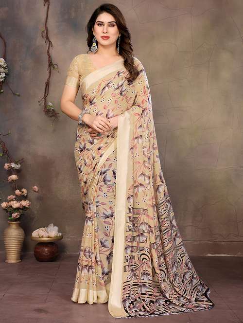 women printed casual wear saree with blouse - 22068097 - Standard Image - 0