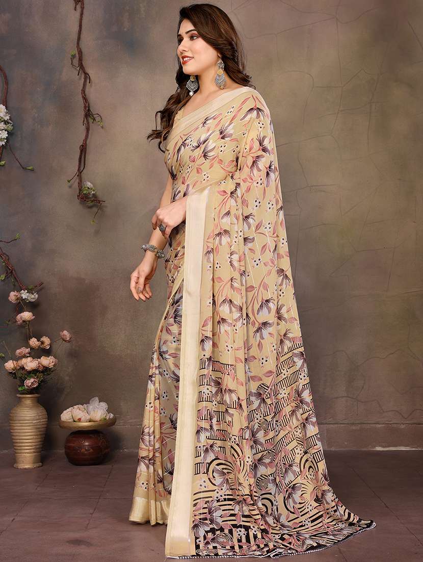 women printed casual wear saree with blouse - 22068097 - Standard Image - 2