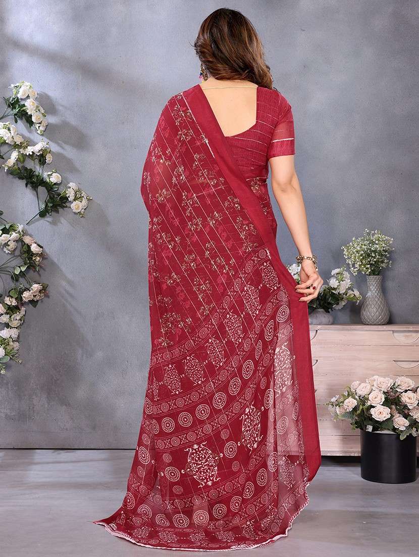 women printed casual wear saree with blouse - 22068099 -  Standard Image - 2