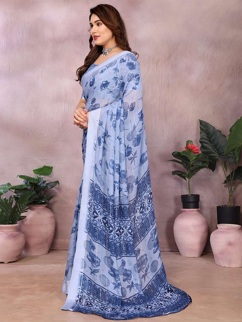 women printed casual wear saree with blouse - 22068106 -  Standard Image - 2