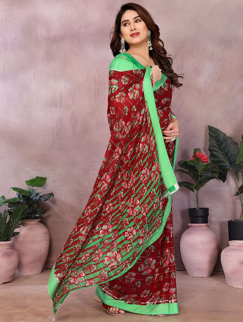 women printed casual wear saree with blouse - 22068113 -  Standard Image - 2
