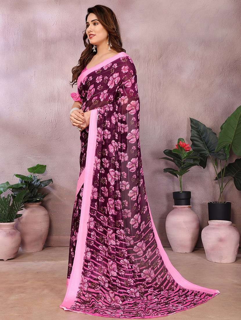 women printed casual wear saree with blouse - 22068114 -  Standard Image - 2