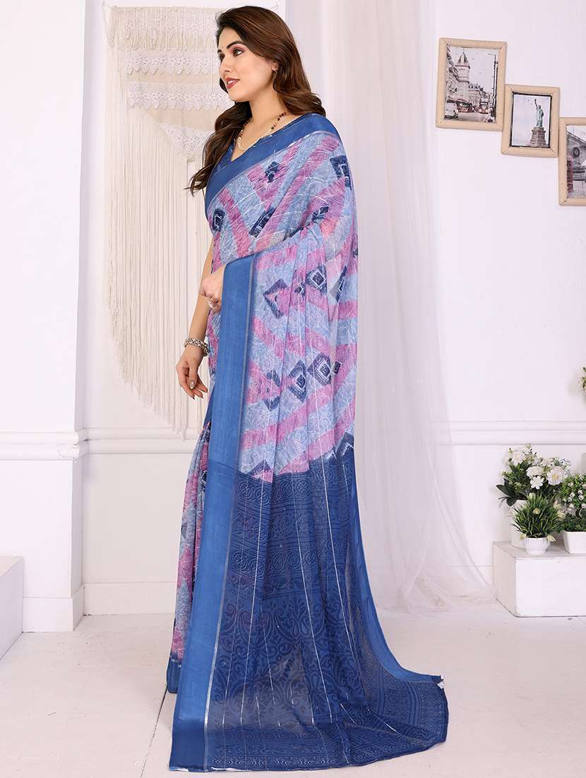 women printed casual wear saree with blouse - 22068120 - Standard Image - 2