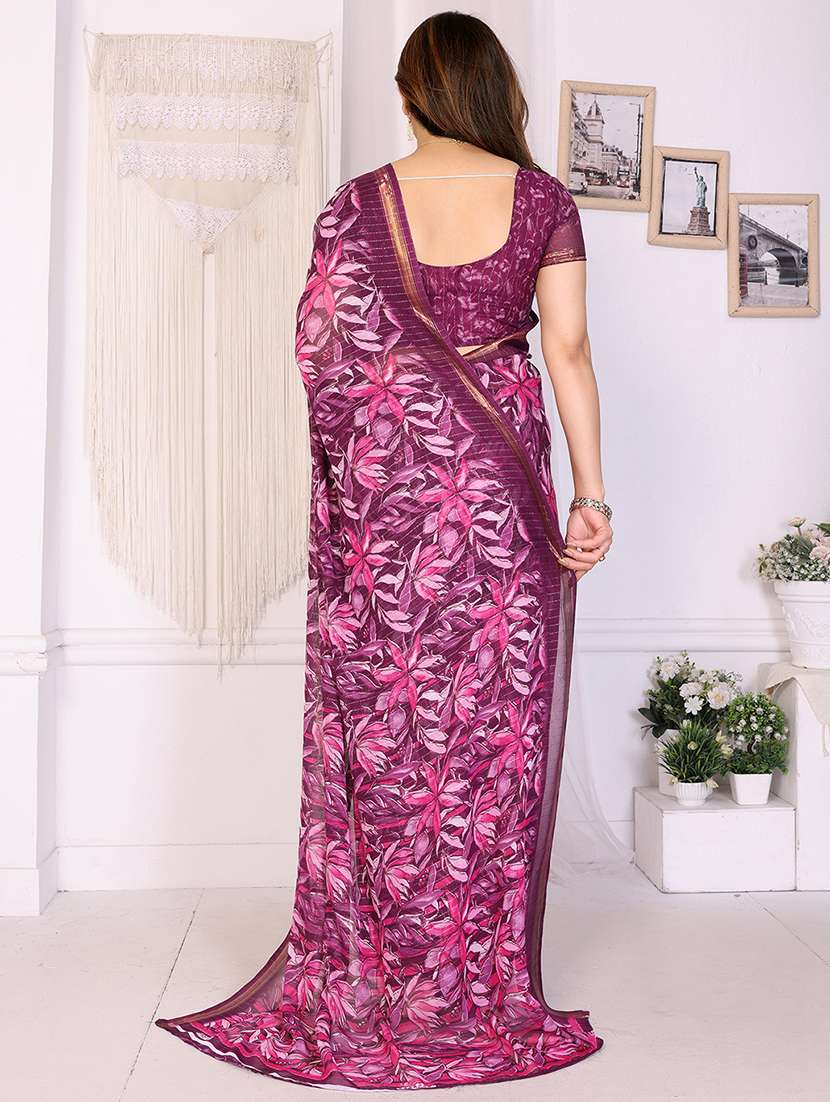 women printed casual wear saree with blouse - 22068142 -  Standard Image - 2