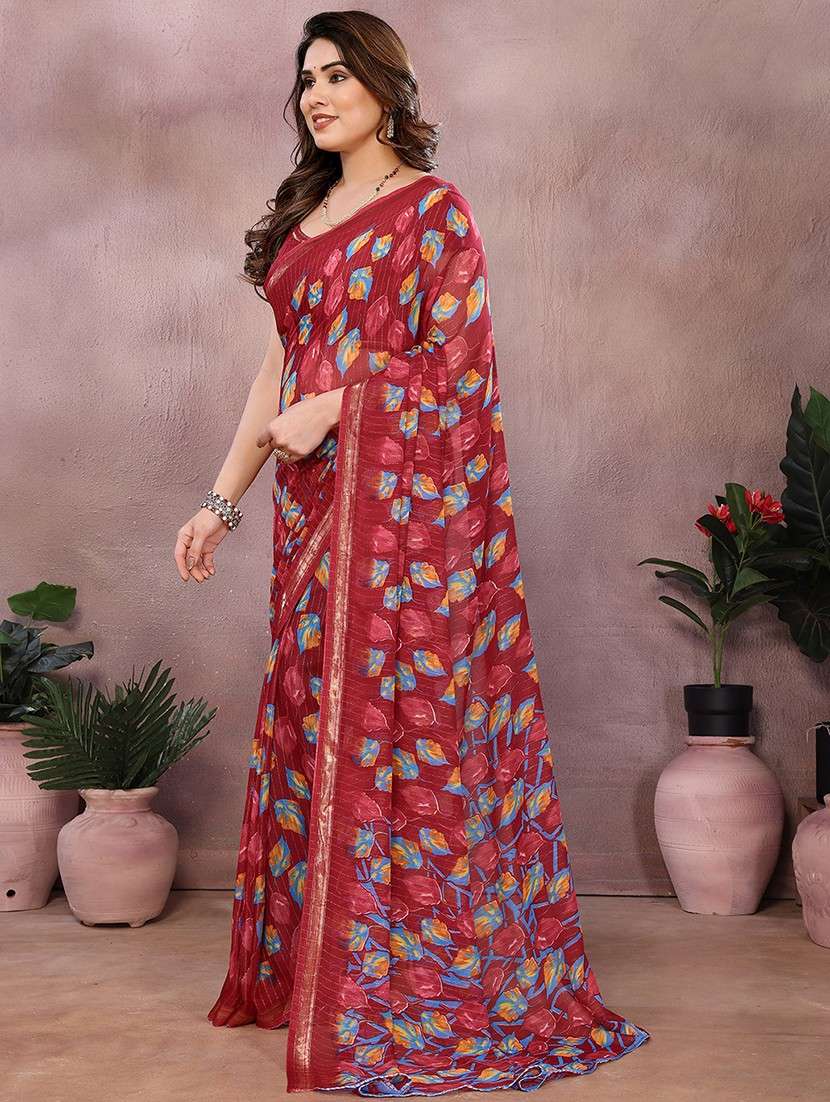 women printed casual wear saree with blouse - 22068145 - Standard Image - 2