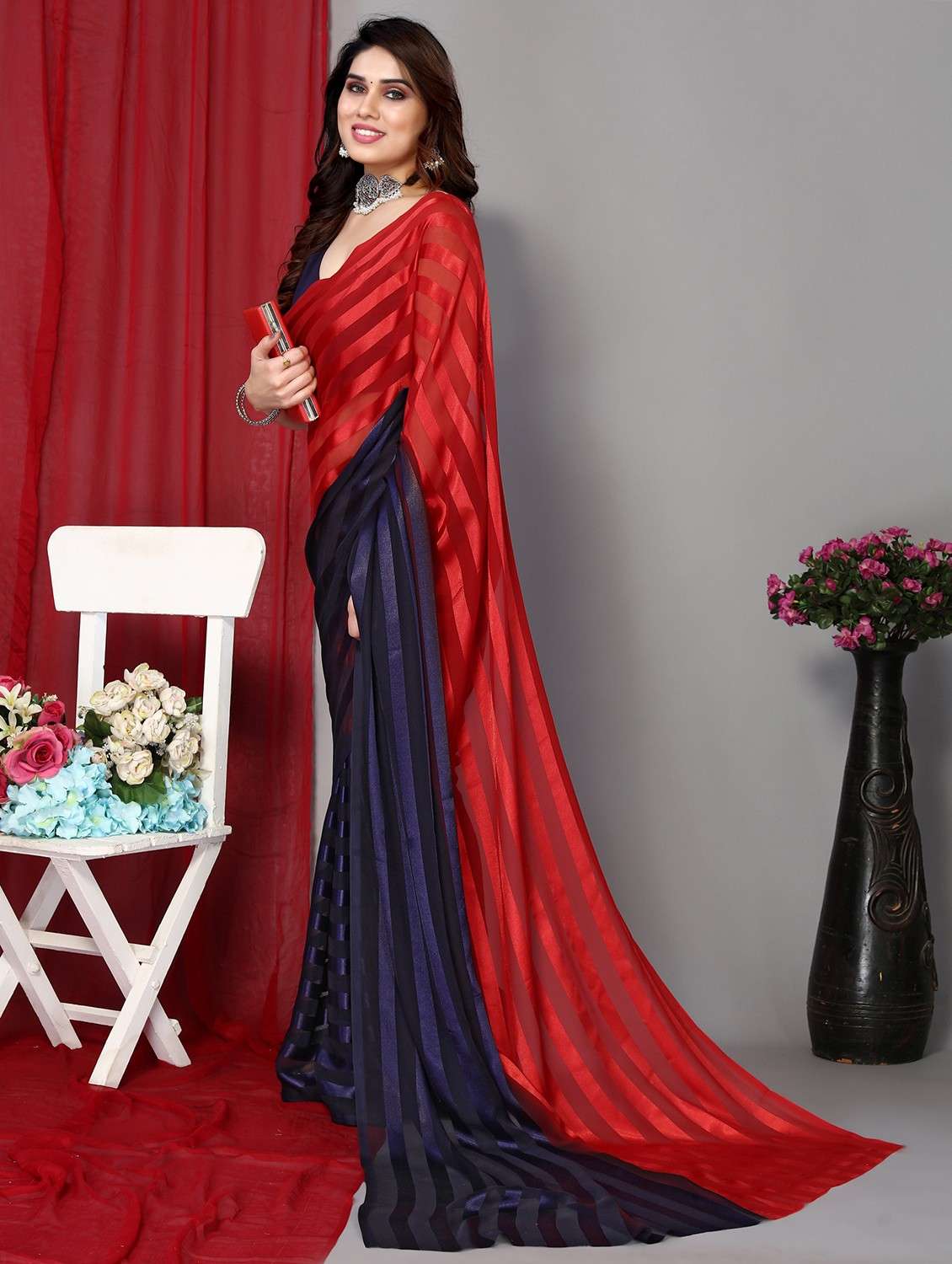 women ombre printed saree with blouse - 22068157 -  Standard Image - 2