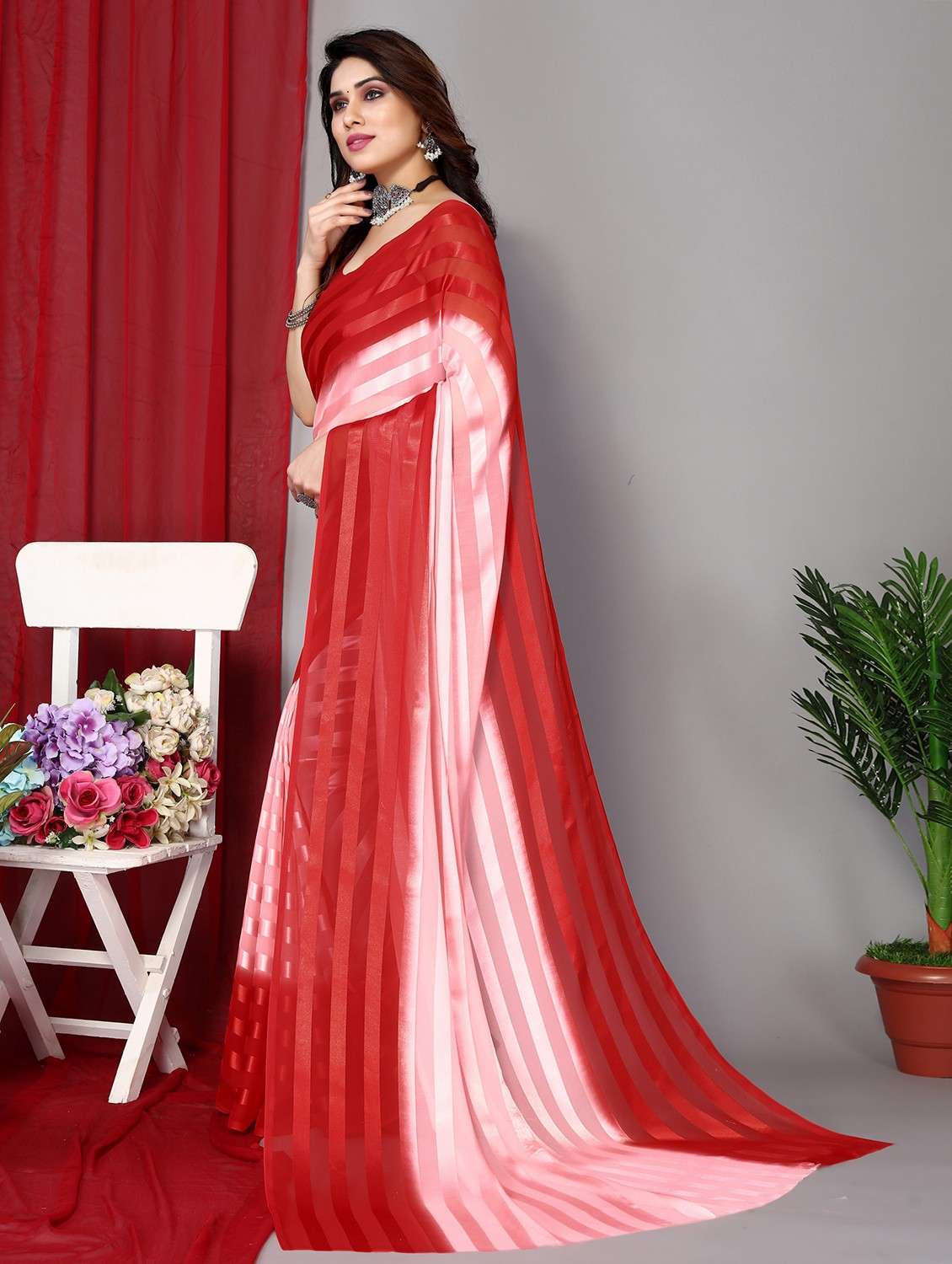 women ombre printed saree with blouse - 22068160 -  Standard Image - 2