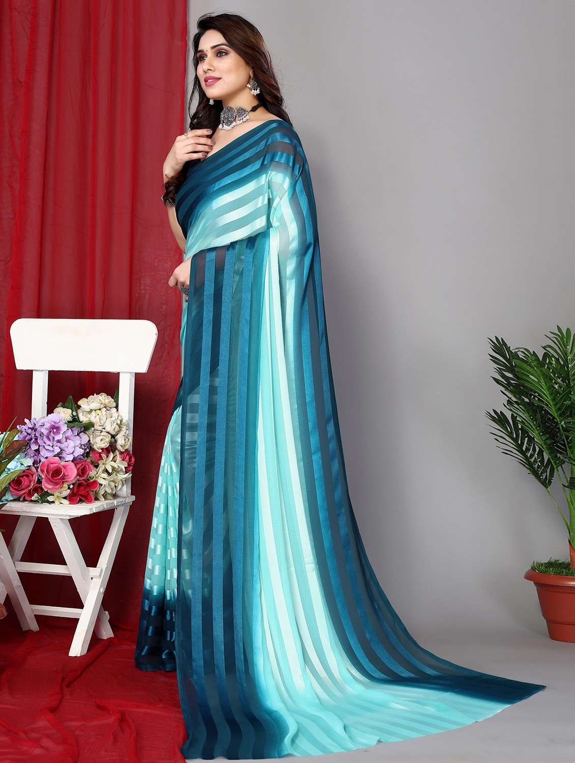 women ombre printed saree with blouse - 22068162 -  Standard Image - 2