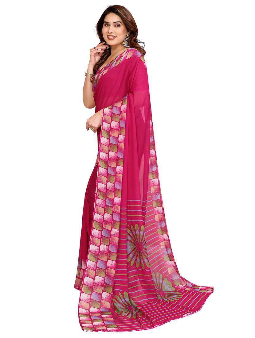 women printed casual wear saree with blouse - 22068190 -  Standard Image - 2