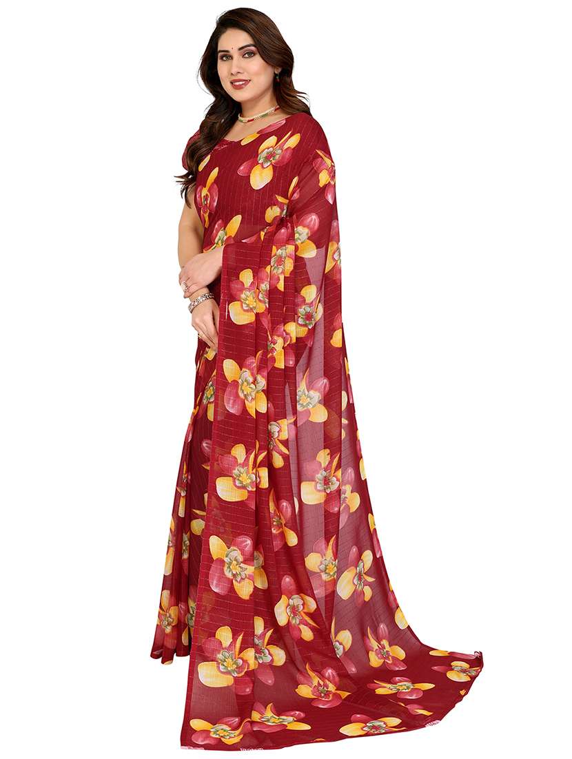 women printed casual wear saree with blouse - 22068233 -  Standard Image - 2