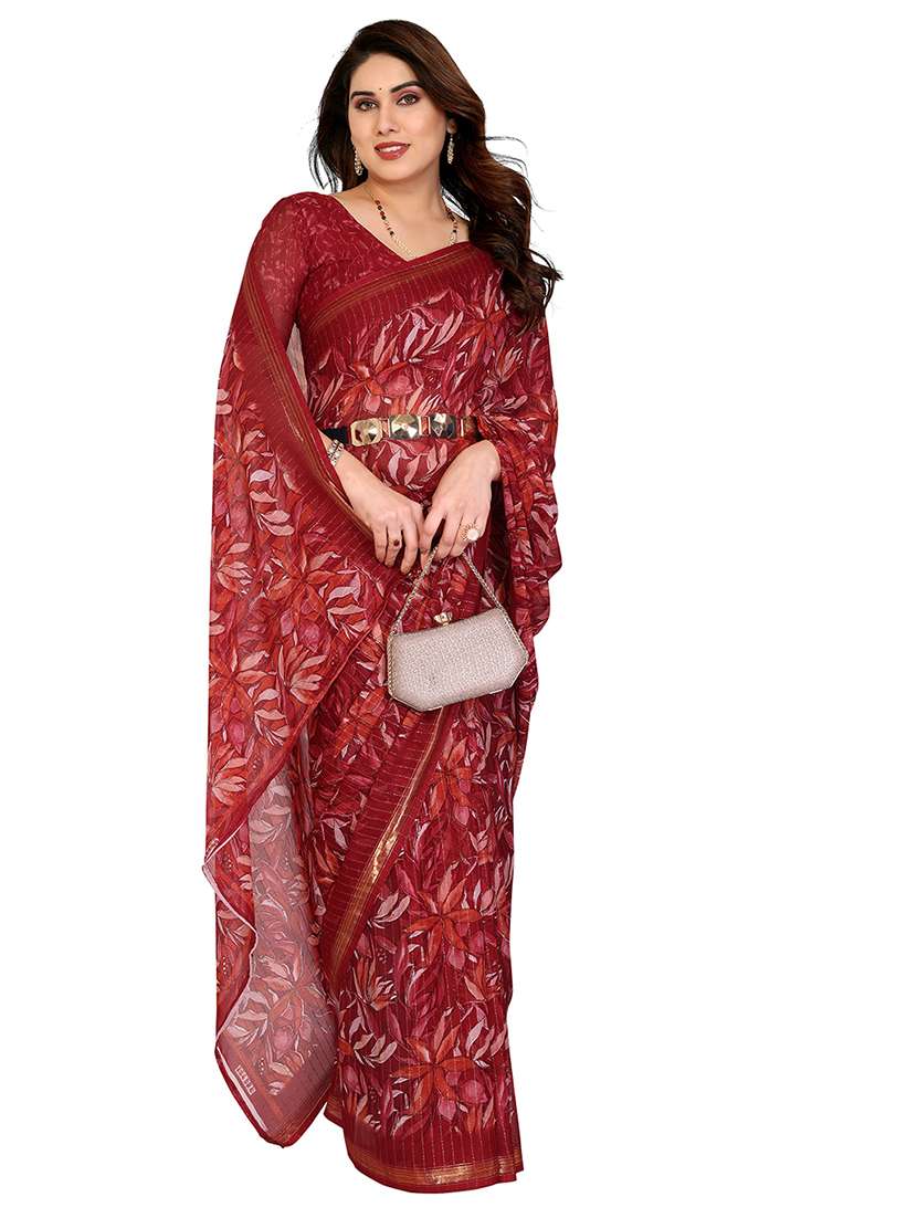 women printed casual wear saree with blouse - 22068241 -  Standard Image - 2