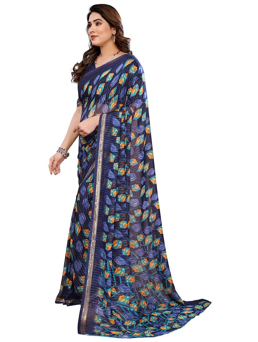 women printed casual wear saree with blouse - 22068244 -  Standard Image - 2