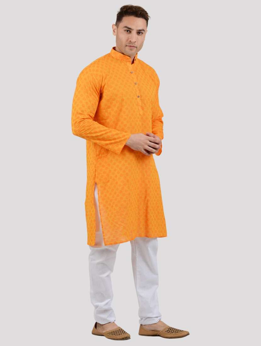 men self design mandarin neck long kurta - 22068357 -  Standard Image - 2