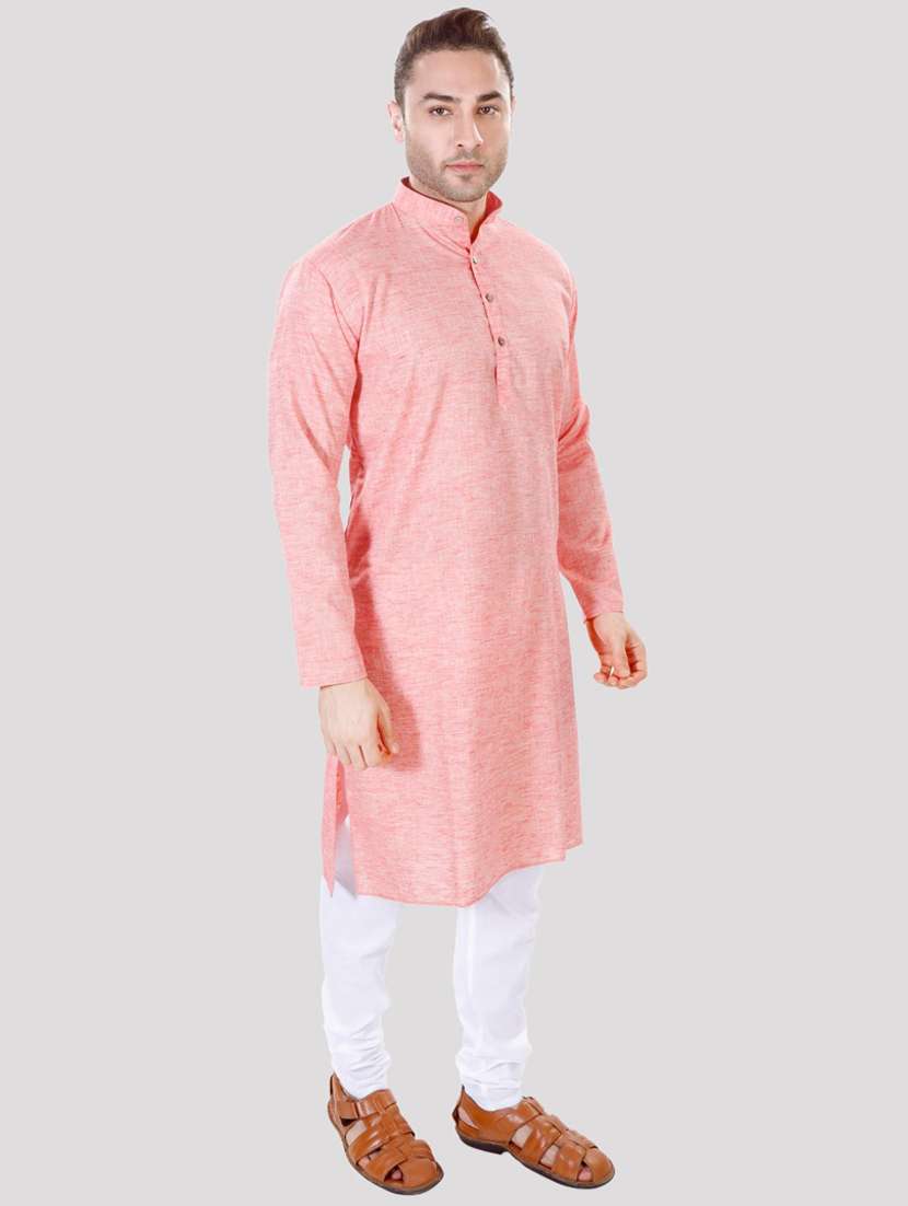 men solid mandarin neck long kurta - 22068370 - Standard Image - 2