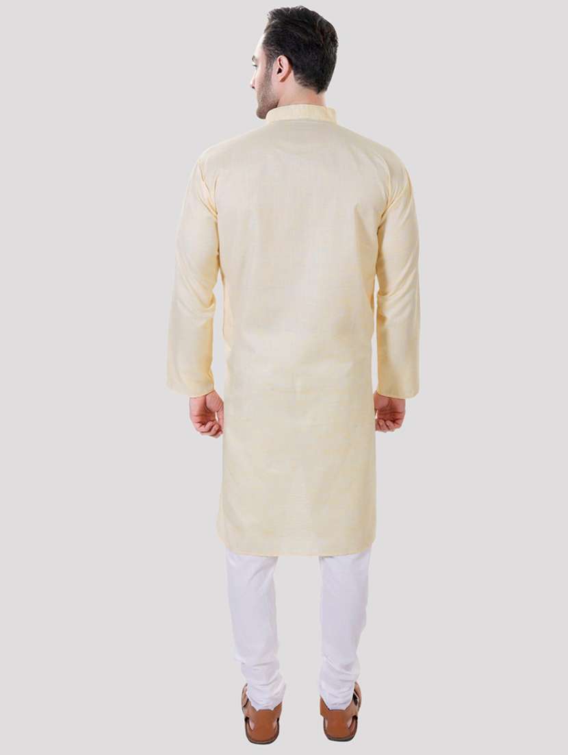 men solid mandarin neck long kurta - 22068372 - Standard Image - 2