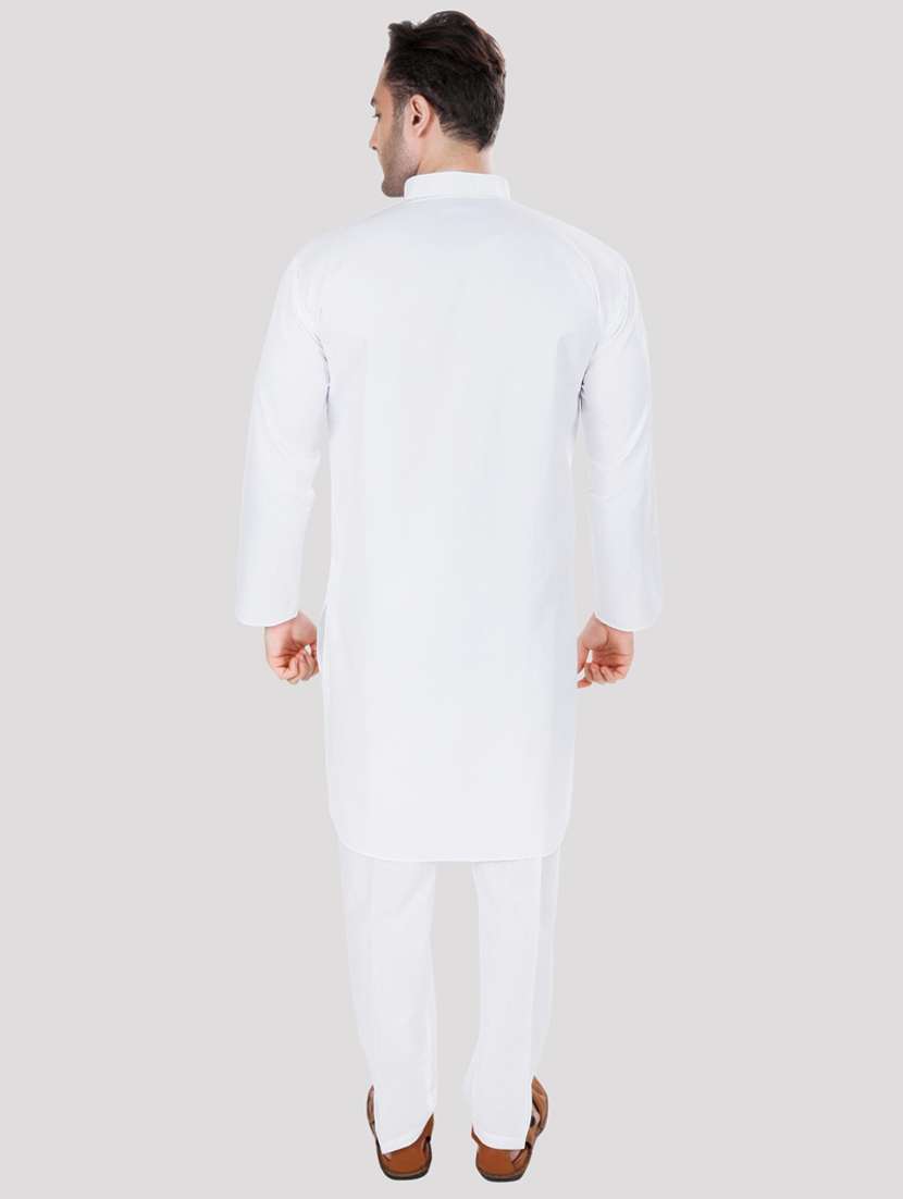 men solid mandarin neck long kurta - 22068373 -  Standard Image - 2