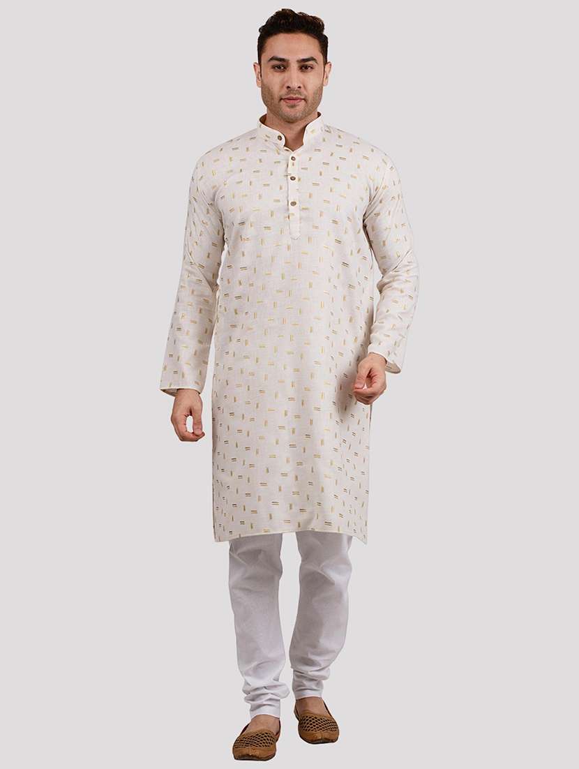 men printed mandarin neck long kurta - 22068379 -  Zoom Image - 0