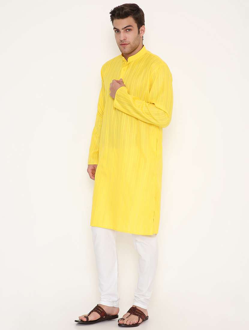 men self design mandarin neck long kurta - 22068409 -  Standard Image - 2