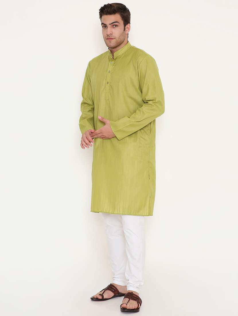 men self design mandarin neck long kurta - 22068410 -  Standard Image - 2